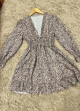 Сукня міні лео принт жіноча