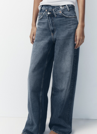 Стильные широкие оверсайз джинсы zara collection 2025