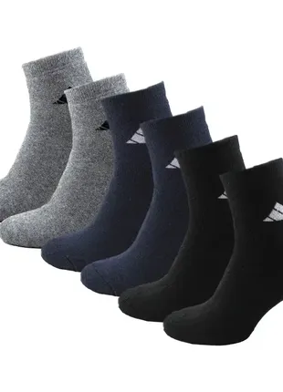 Упаковка зимові шкарпетки adidas 6 пар 35-45 кольорові теплі махрові
