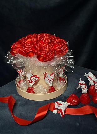 Букеты из атласных лент ручной работы