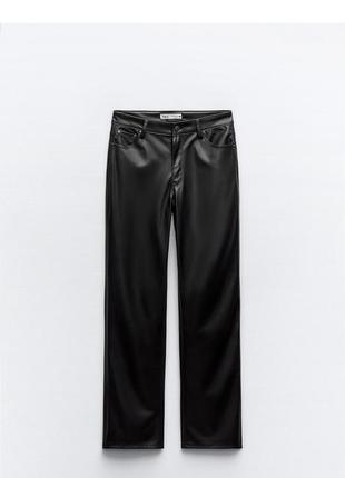 Брюки брюки zara кожаные эко кожа