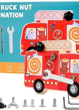 Монтессори миниборд деревьев"ян пожарная машина