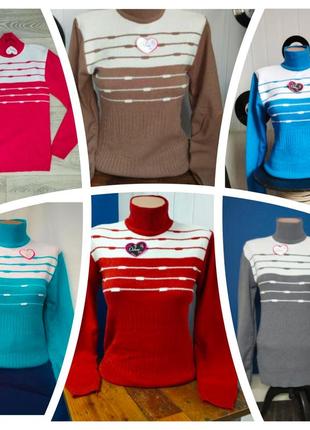 Свитер гольф водолазка из шерсти теплый гольф