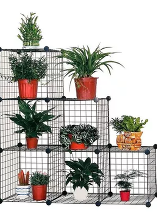 Портативний металевий модульний стелаж для зберігання речей на 6 секцій.о+