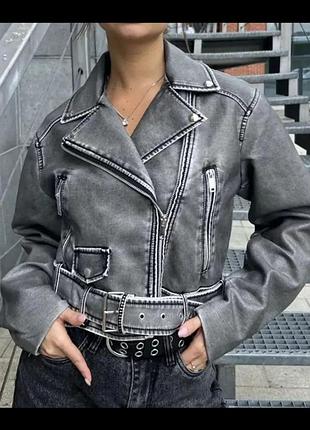 Косуха куртка сіра