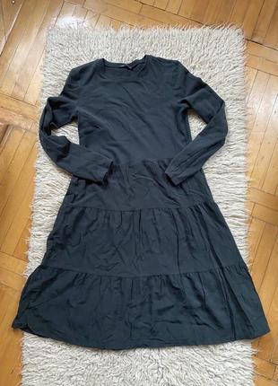 Тепла сукня з воланами zara бавовна віскоза