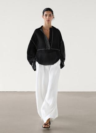 Льняные брюки для девушки massimo dutti