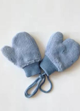 Рукавички для дітей 1-4 років  зимові теплі м’які хутряні рукавички для малюків щільні флісові