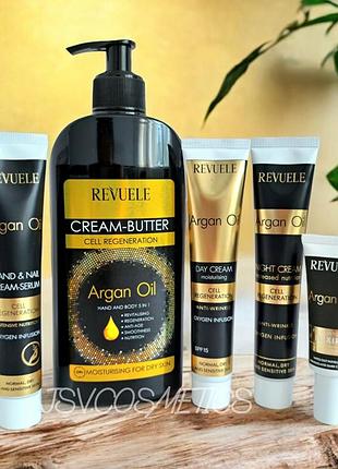 Набор по уходу за лицом и телом с аргановым маслом 25+ argan oil revuele 5в1