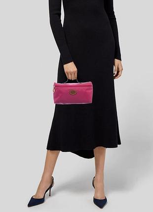Маленька рожева нейлонова косметичка футляр міні сумочка longchamp le pliage оригінал