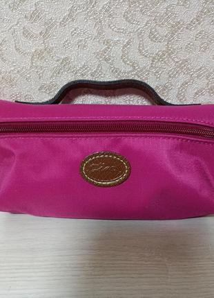 Маленькая розовая нейлоновая косметичка футляр мини сумочка longchamp le pliage оригинал