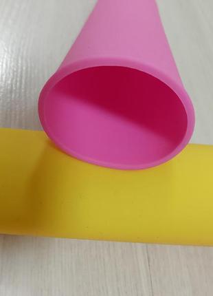 Силиконовые формы с крышкой для мороженого, сока набор 3 шт.