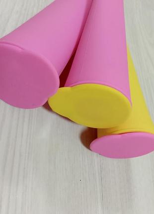 Силиконовые формы с крышкой для мороженого, сока набор 3 шт.