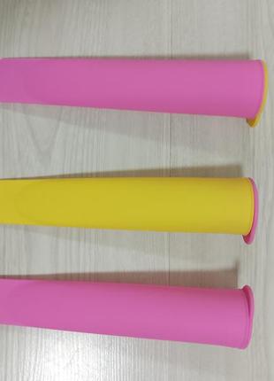 Силиконовые формы с крышкой для мороженого, сока набор 3 шт.