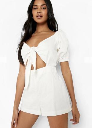 Бавовняний молочний ромпер комбінезон boohoo