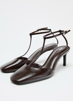 Туфли с ремешками zara кожаные туфли zara
