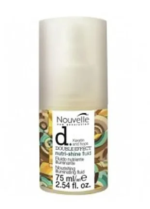 Сыворотка для поврежденных волос с кератином nouvelle double effect nutri-shine fluid, 75 мл