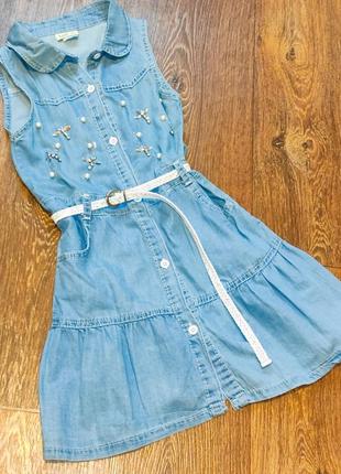 Джинсова сукня сарафан ошатний стрази