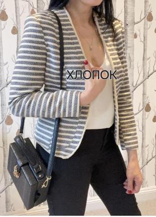 Твидовый пиджак хлопок h&m