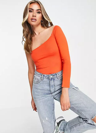 Боді asos design з одним рукавом і відкритим плечем