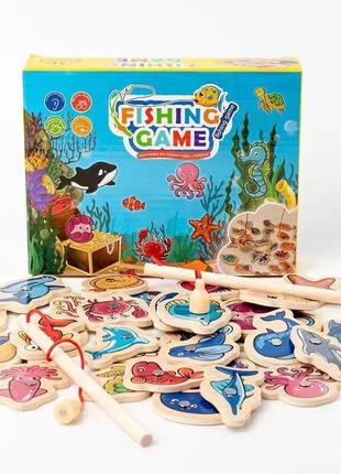 Дерев'яна логічна гра магнітна "риболовля" монтессорі