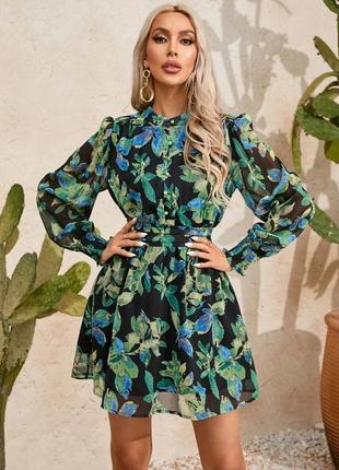 Платье черная шифон