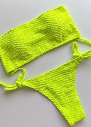 Купальник желтый бикини на завязках