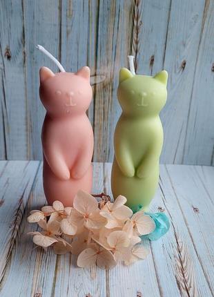 Соевая свеча ручной работы котик