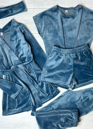 Велюровая пижама из 5 предметов