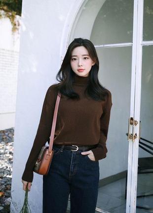 Remus uomo коричневий гольф водолазка джемпер з шерсті шоколадного кольору