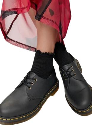 Dr. martens 1461 vegan — black felix rub off туфли броги