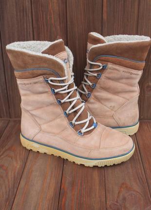 Зимові черевики ecco шкіра данія 38,5р непромокаючі ботинки