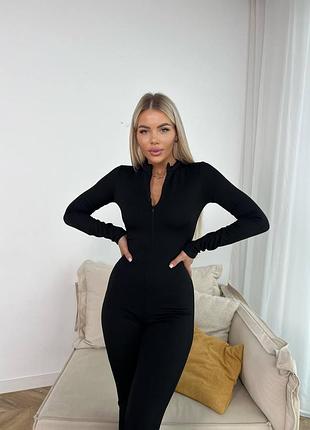 Женский комбинезон теплый на флисе утепленный рубчик комбинизон8 фото