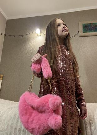 Сумочка сердечка хутряна 8