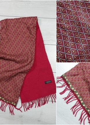 Комбінований шарф шовк вовна в стилі гуччі made in italy