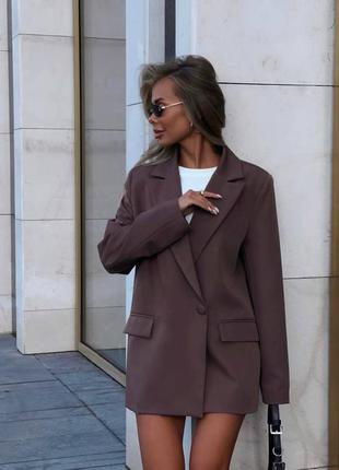 Подовжений піджак , вільного крою , застібається на гудзик;