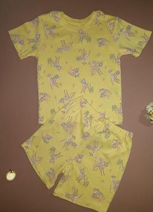 Піжама трикотажна з шортами / домашній літній костюм з бамбі 98 см