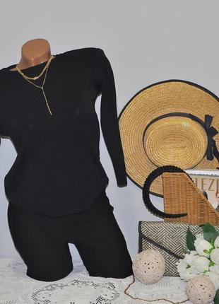 S/26 фирменный женский приталенный джемпер кофта топ в рубчик с акцентной спиной зара zara