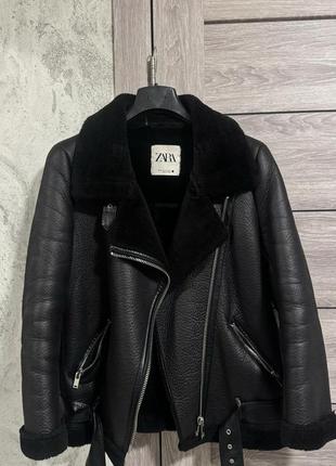 Дубленка авиатор zara