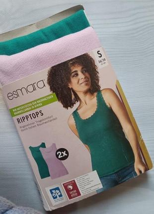 Нові бавовняні майки в рубчик від esmara, pp s.