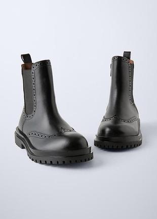 Ботильйони черевики zara оригінал 💯% натуральна шкіра