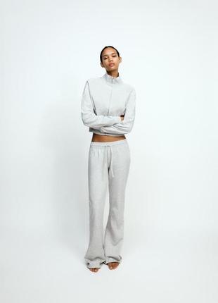 Спортивный женский серый вареный костюм zara new