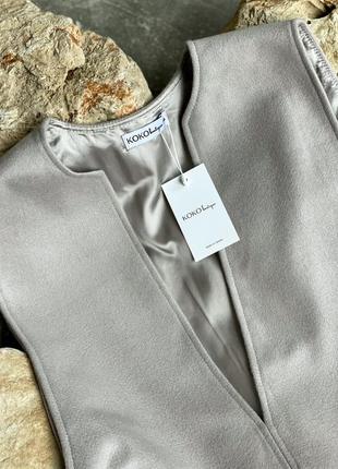 Жіночий жилет koko boutique з пальтової тканини сіро-бежевий one size