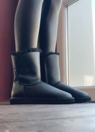 Ugg bailey button black leather🆕 шикарные женские угги 🆕 купить наложенный платёж