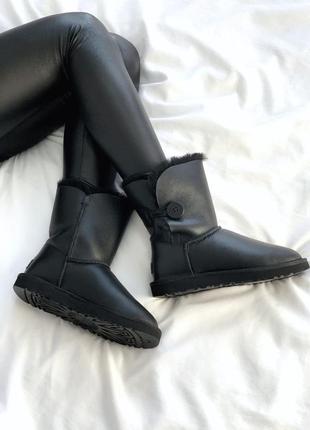 Ugg bailey button black leather🆕 шикарные женские угги 🆕 купить наложенный платёж2 фото