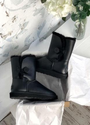 Ugg bailey button black leather🆕 шикарные женские угги 🆕 купить наложенный платёж5 фото