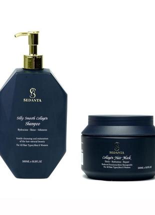 Набор по уходу за волосами sedanta collagen шампунь и маска по 500 мл