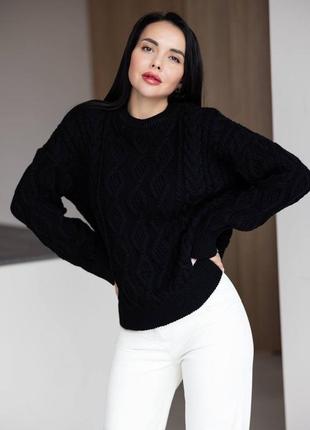 Свитер косами