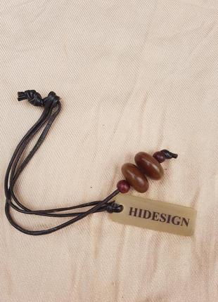 Брелок на шкіряному шнурку дерев'яні намистини hidesign1 фото