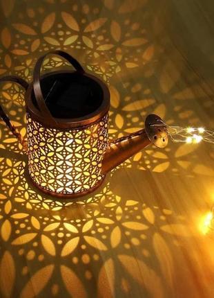 Лейка светильник садовый, газонный, для солнечного подоконника на солнечной батарее.